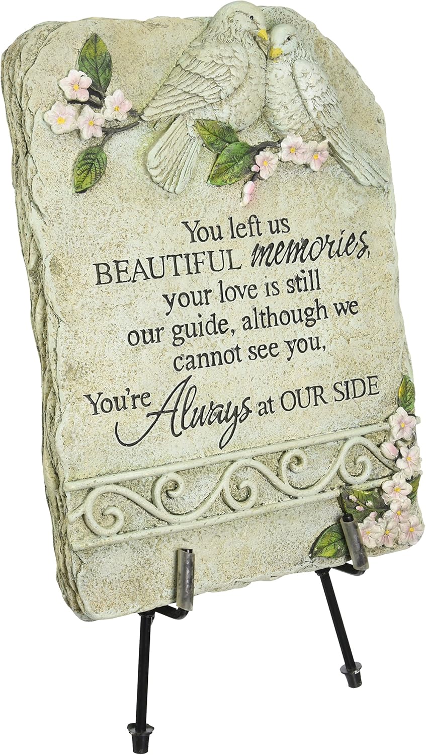 Carson Home Accents Peaceful Reflections Garden Marker with Easel Stand, 15-Inch High, Memories : Outdoor Decorative Stones : Garden & Outdoor
