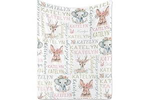 PUREFLY Personalized Baby Blanket- Custom Baby Blankets with Name for Girls, Personalized Baby Girl Gifts for Baby Shower Chr