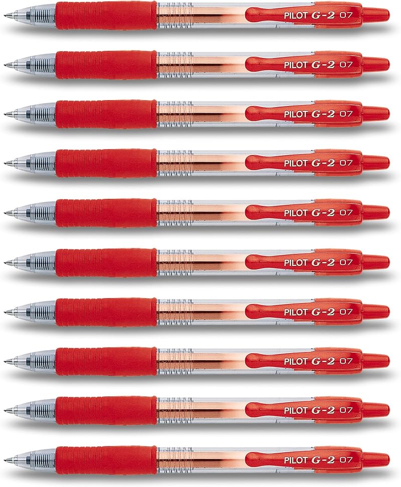 Pilot G2 Retractable Gel Pens Red 10 Stifte