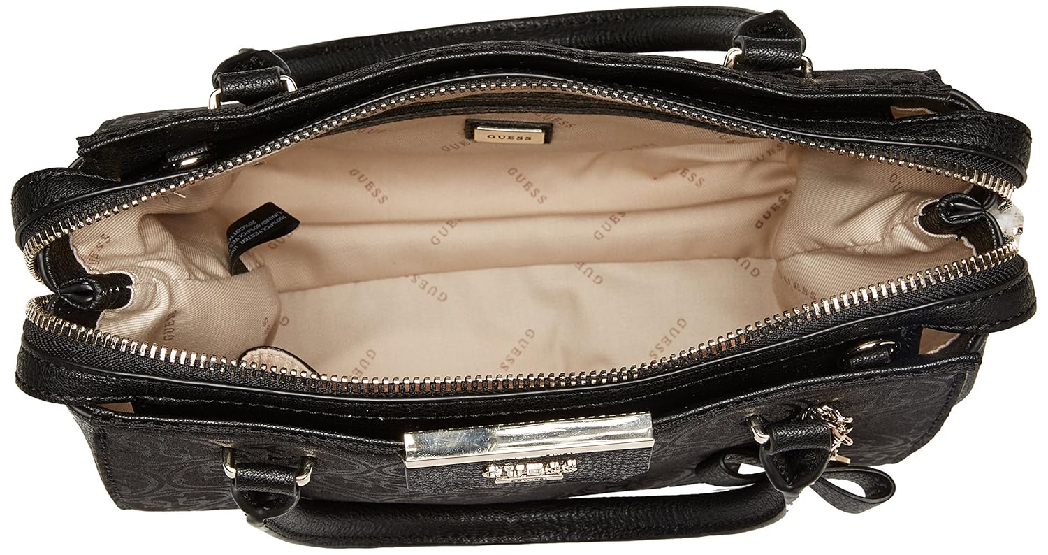 guess ryann jacquard satchel bla