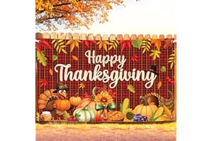 KatchOn, Happy Thanksgiving Banner - XtraLarge, 72x44 Inch | Happy Thanksgiving Decorations Backdrop for Party Harvest Decorations, Outdoor, Home, Turkey, Pumpkin Backdrop, Party Supplies