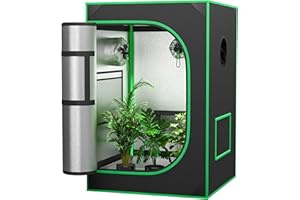 JupiterForce 2x2 Grow Tent, 24"x24"x36" High Reflective Mylar with Observation Window and Floor Tray for Hydroponic Indoor Plant Growing, Black