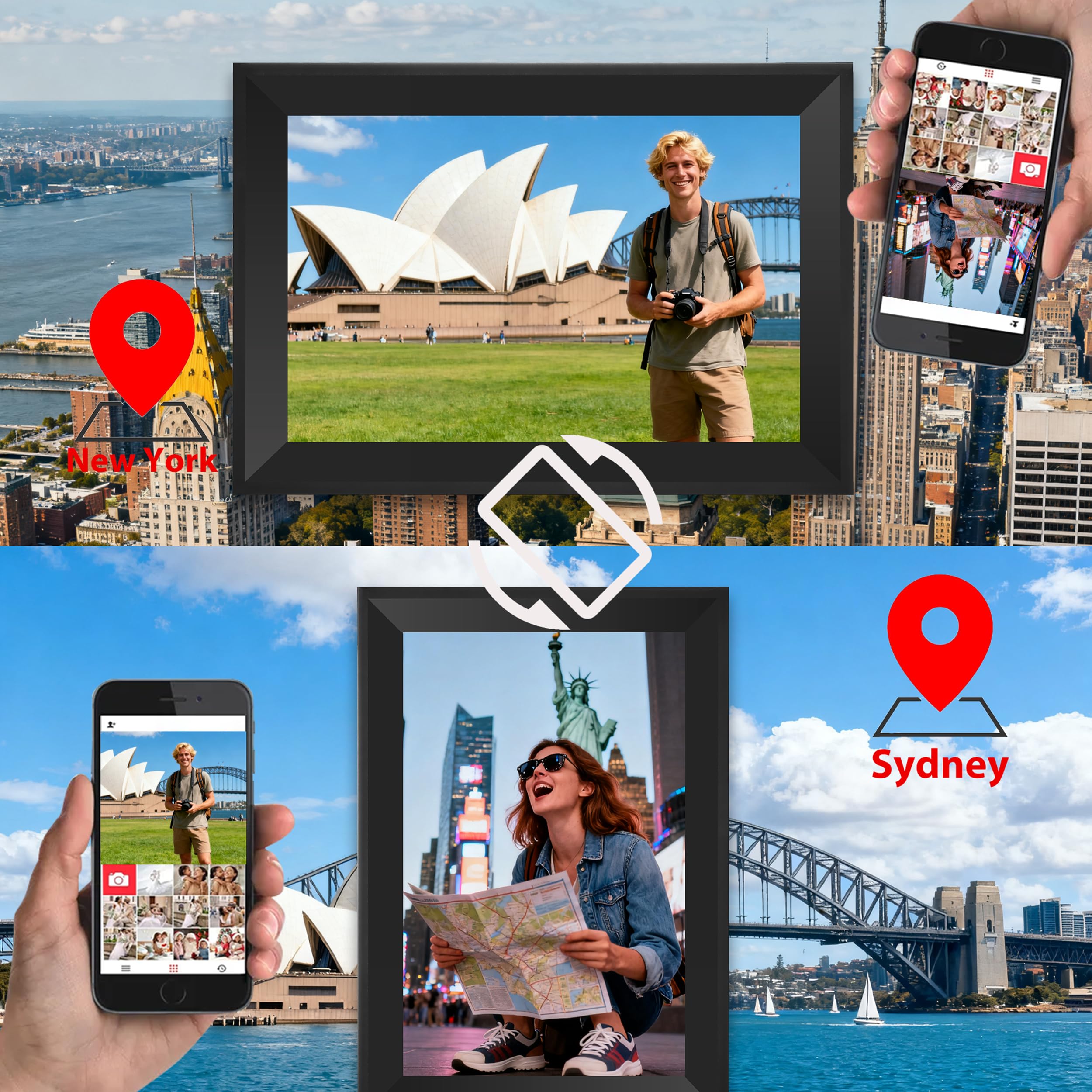 Uhale 10.1 Inch HD Touch Screen Digital Picture Frame WiFi Enabled,16GB Storage,Auto-Rotate, Digital Photo Frame Free Photo and Video Sharing to Family & Friends via The app