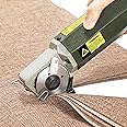 CGOLDENWALL Electric Rotary Fabric Cutter, Multi-layer Electric Scissors with 0.78" Cutting Thickness, Carpet Cutter, Comes with Replacement Blades, Sharpening Stones, 110V