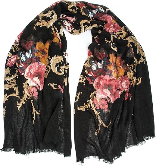 black floral shawl