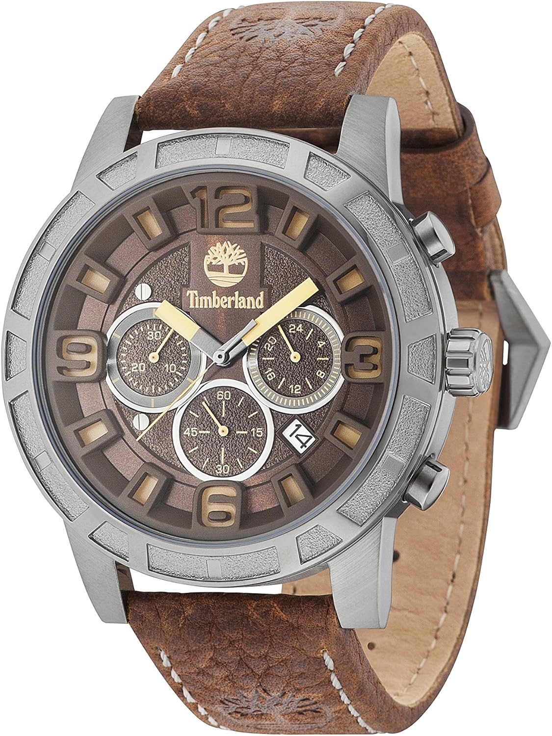 Timberland Mens Chronograph Quartz Watch with Leather Strap 15251JSU/12