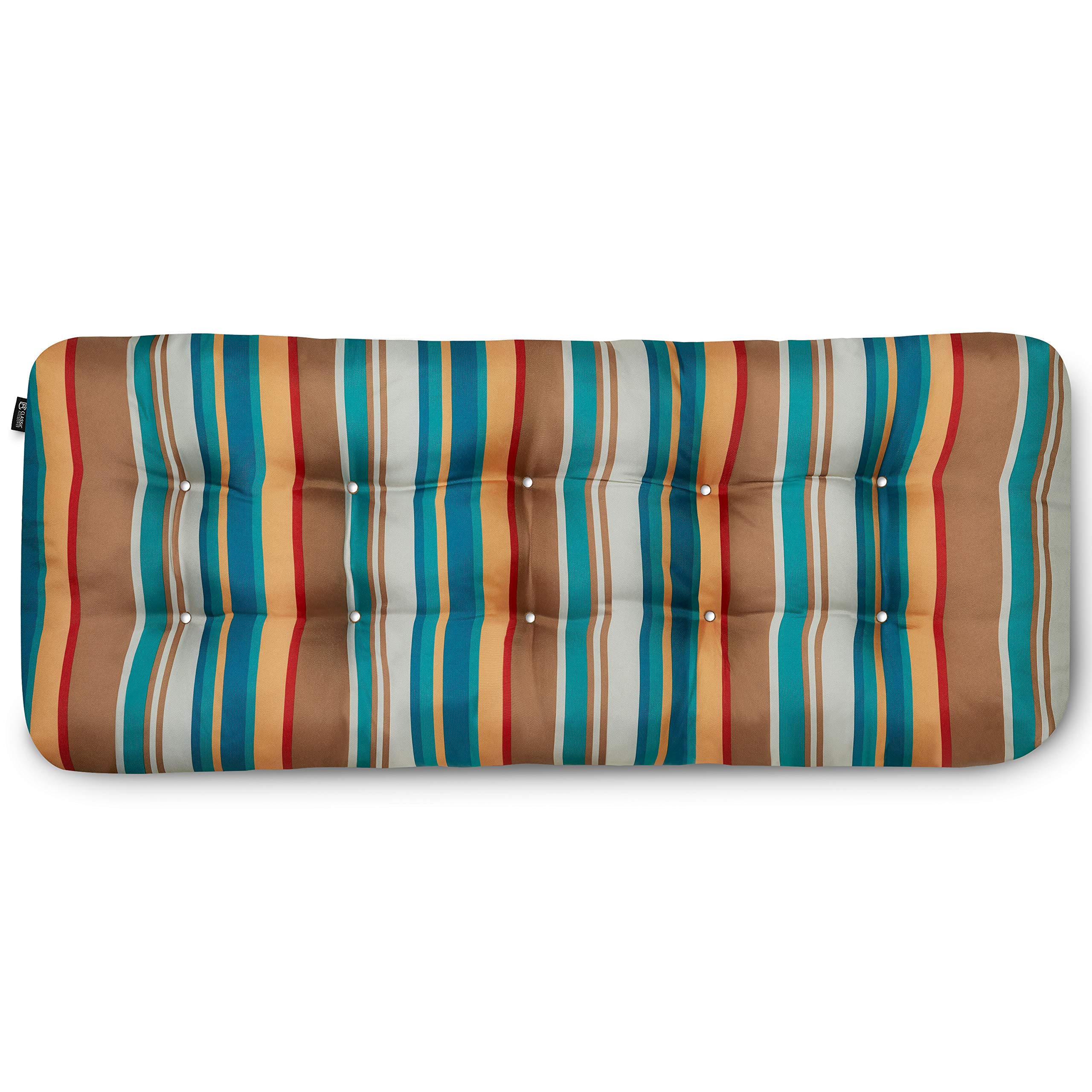 Classic Accessories Water-Resistant Indoor/Outdoor Bench Cushion, 54 x 18 x 5 Inch, Santa Fe Stripe, Patio Bench Cushion Image
