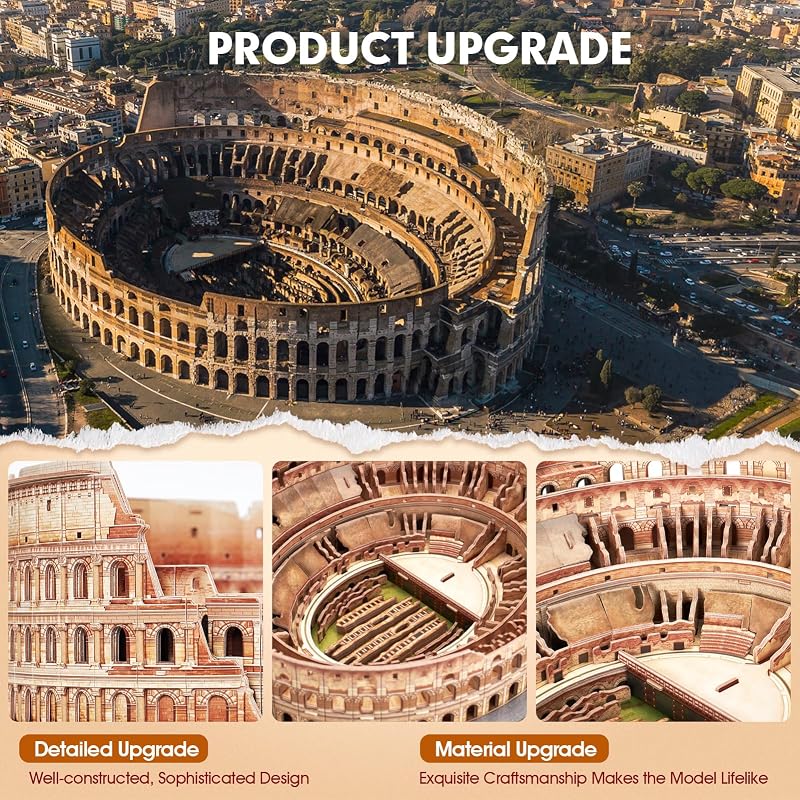 Puzzle 3D Colosseo Italia, Modellino Architettonico 163 Pezzi