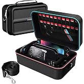 ivoler Carrying Storage All in One Case for Nintendo Switch 2 (2025),Portable Travel All Protective Hard Messenger Bag Soft Lining 20 Games for Switch 2 Console Pro Controller Accessories Black