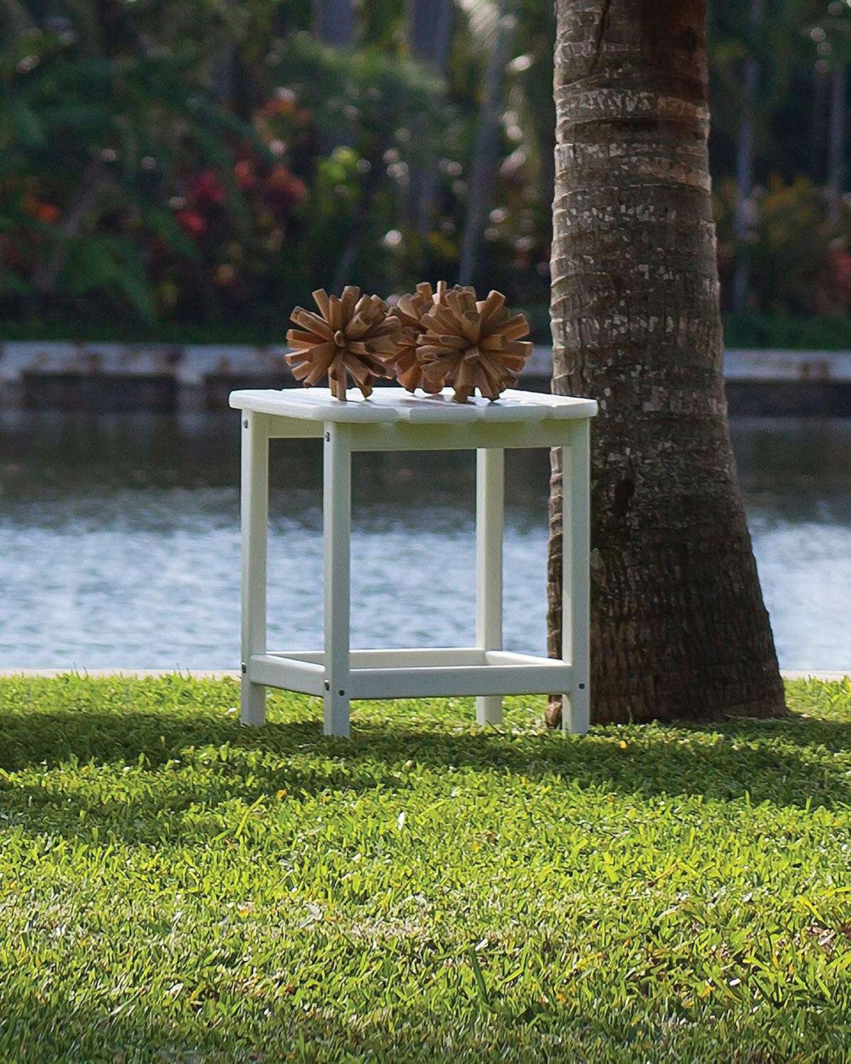 POLYWOOD SBT18GY South Beach 18" Outdoor Side Table, Slate Grey : Patio Side Tables : Garden & Outdoor