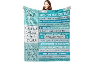 Pezolen Christmas Bonus Daughter Gifts Blanket 50" X 60", Gift for Bonus Daughter, Bonus Daughter Gifts from Stepmom/Stepdad, Stepdaughter Gifts from Stepmom, Best Bonus Daughter Gift