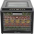 Excalibur Electric Food Dehydrator Performance Series 10-Tray with Adjustable Temperature Control Includes Stainless Steel Drying Trays Glass Door Top View Window and LED Display Progress Bar, Black