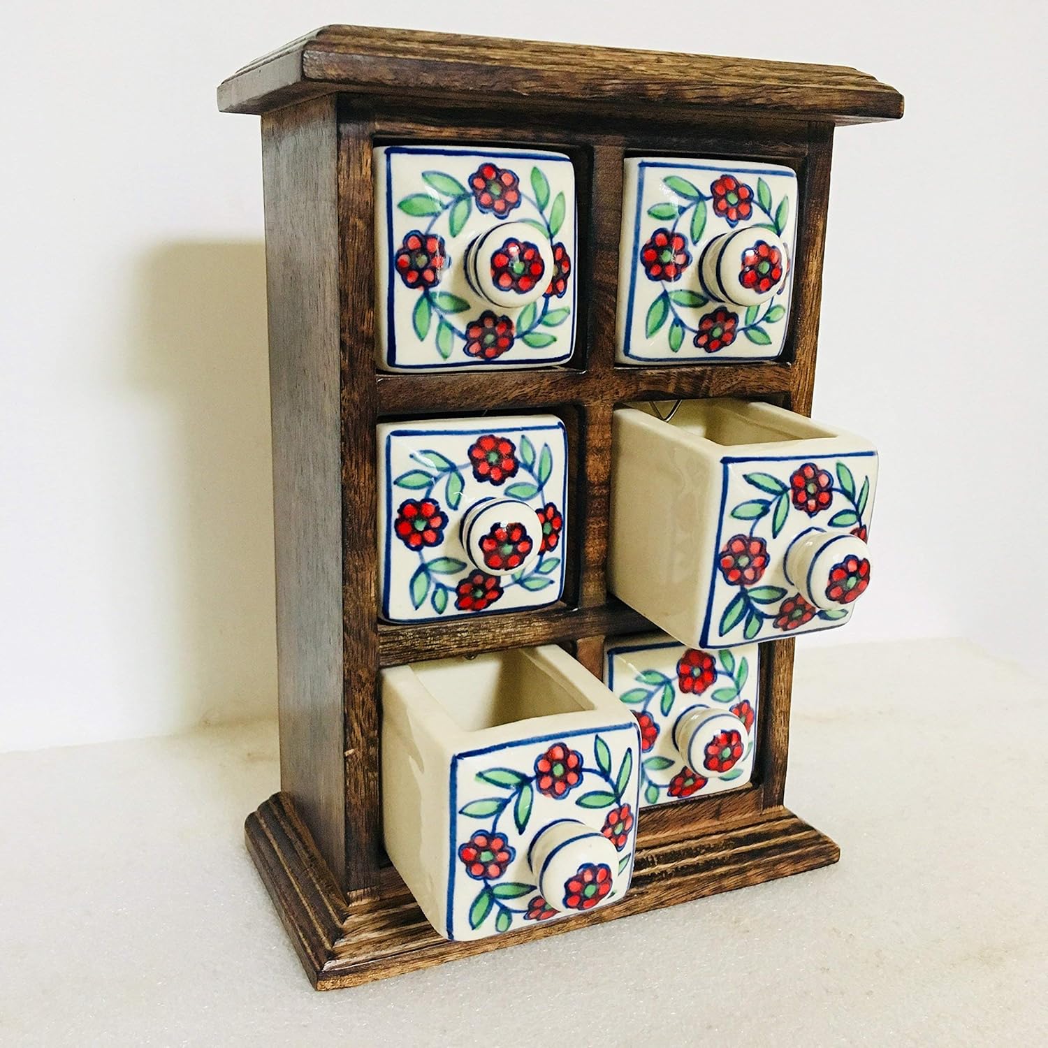 Buy Timber Cafe 6 Multicolor Drawer Ceramic Desktop Mini Chest Of