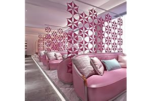 OSHIYINN Felt Fiber Surface 14"x12" High Density Polyester Fiber Board 3D Flower Venus Hanging Room Divider Panel Cut Room Partition Home Decoratio(12 Pcs) (Pink)