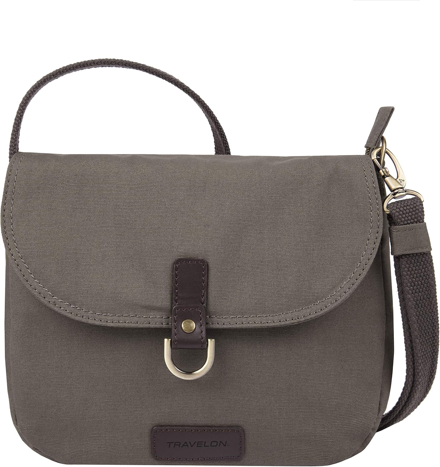 Travelon AntiTheft Courier Saddle Crossbody Cross Body Bag, Gray, One