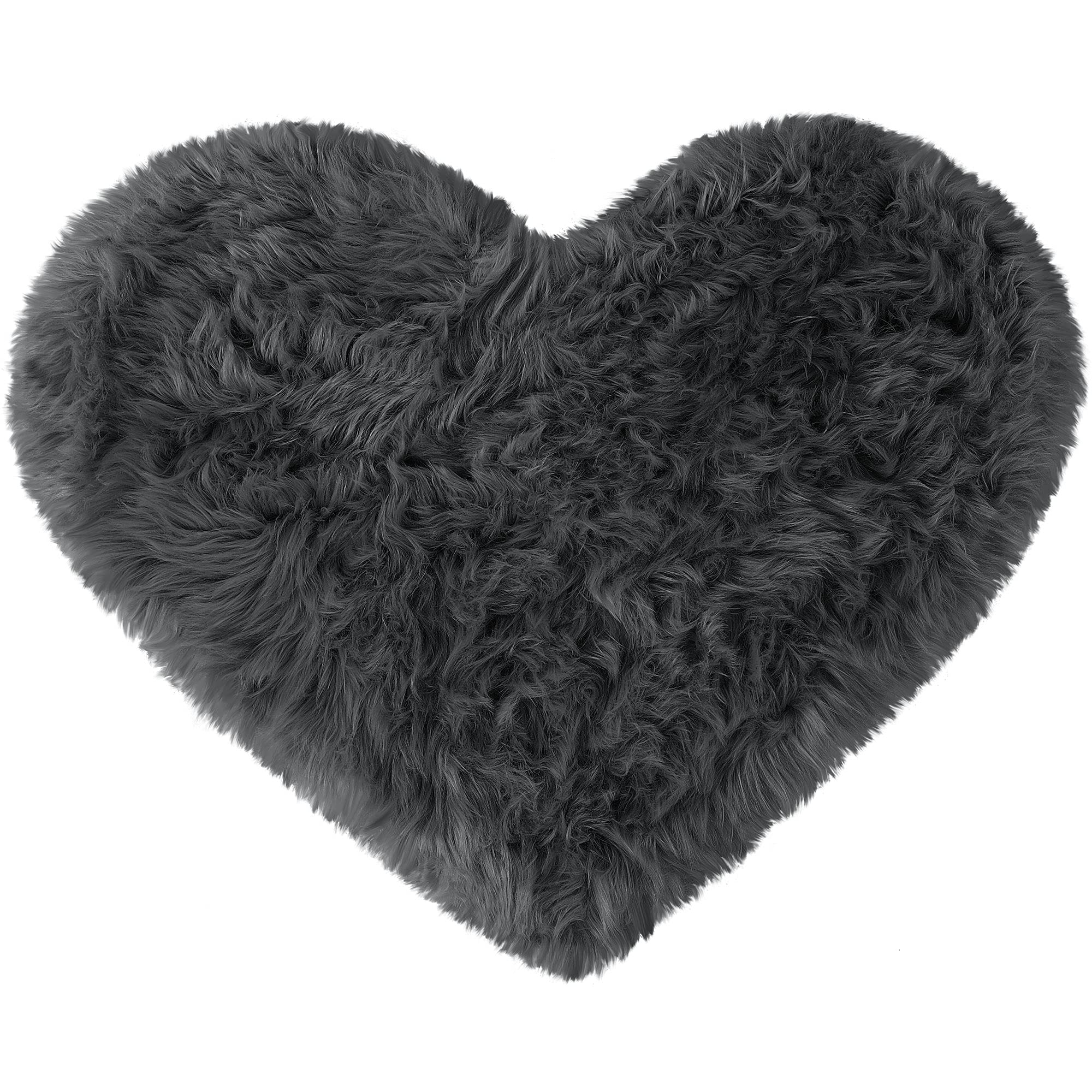 sourcing map Faux Fur Sheepskin Area Rugs, Heart Shaped Shaggy Fluffy Rug for Sofa Living Room Bedroom Floor - Soft Deep Pile Plush Carpet Non Slip, 70 x 90cm/2.3x3ft Dark Gray