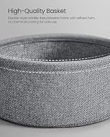 VASAGLE Round Side Table with Fabric Basket Ebony Black Slate Grey LET223B01 view 6