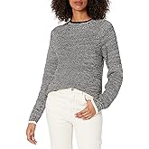 Cable Stitch Women's Marled Raglan Crewneck Sweater - Fisherman Stitch Contrast Tipping Long Sleeve Pullover Knit Top