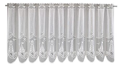 Anna Cortina Mare Gardine, Stoff, weiß, 50 x 250 cm