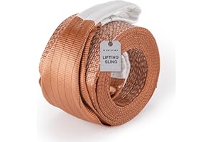 Dawnerz Industrial Lifting Sling 13200 Lbs Vertical WLL 14ft - Eye and Eye Flat Polyester Web Sling 6 tons WLL - Crane Synthetic Lifting Strap for Construction, Boat Lift Strap (7.1" x 14')