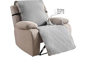 Genina Waterproof Recliner Chair Cover - 100% Protection! Non-Slip, Washable & Durable Protector for Kids & Pets【23.6'' /Light Grey】