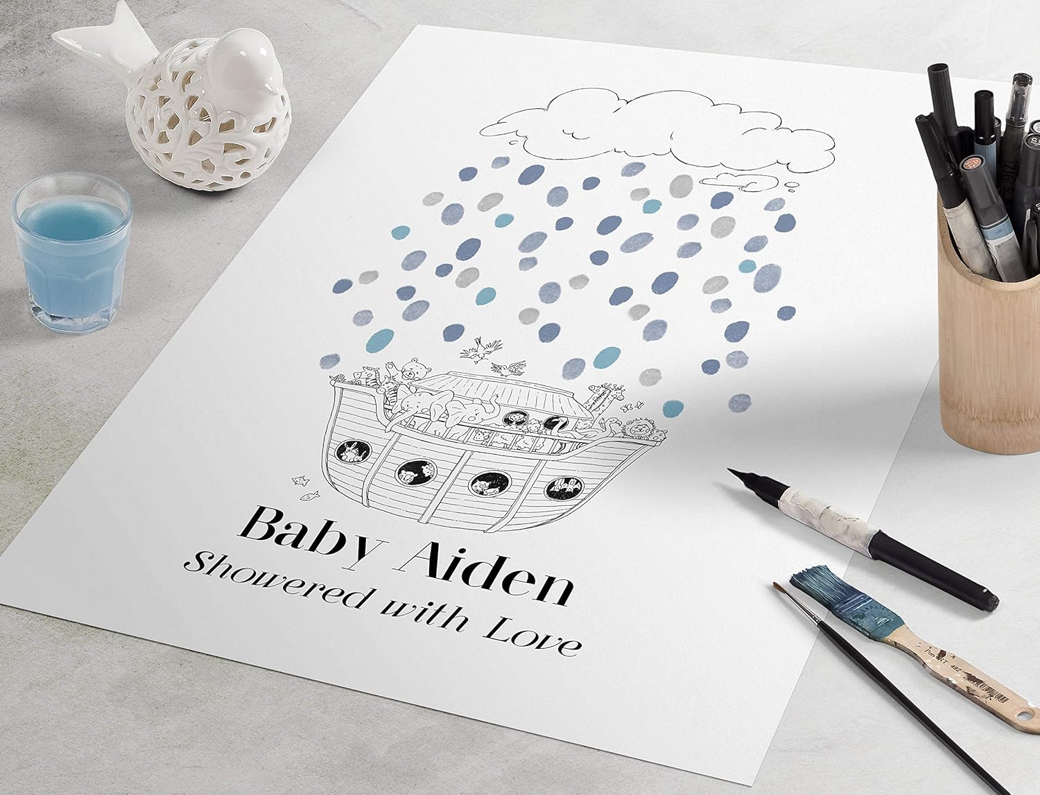 thumbprint baby shower guest book