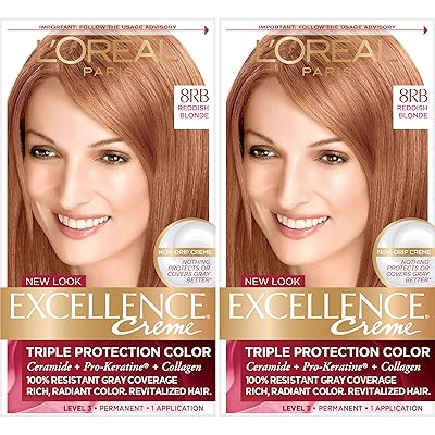 Buy L Oreal Paris Excellence Creme Permanent Hair Color 8rb Medium Reddish Blonde 100 Percent Gray Coverage Hair Dye Pack Of 2 Online In Taiwan B07d9p55my