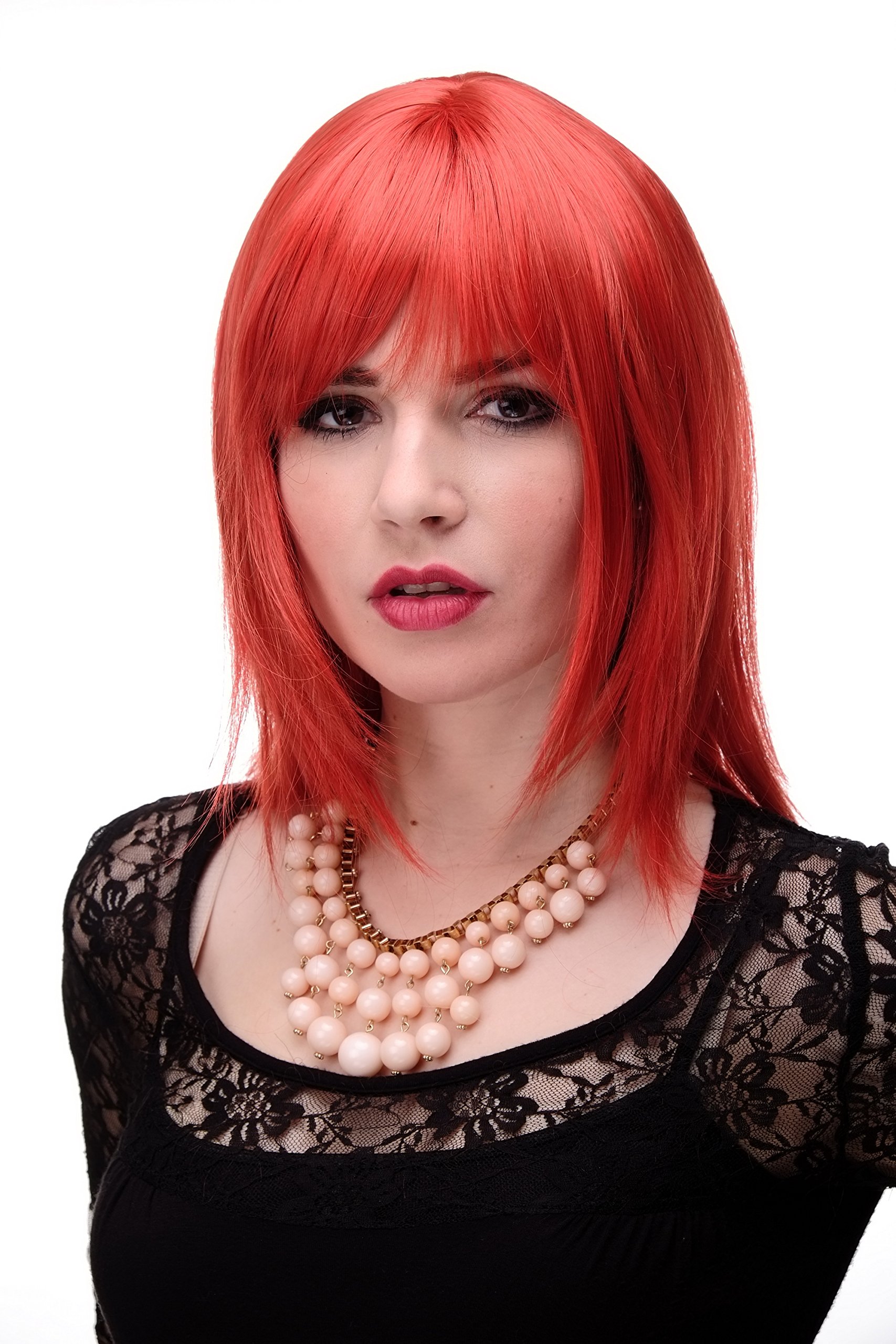WIG ME UP 3003-137 Lady Quality Wig long medium length naugthy long bangs (can part to side) straight layered bright mixed red approx 19,5inch โ image 1