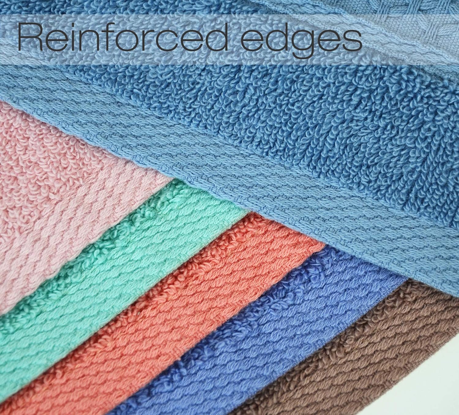 Cleanbear Face-Cloth Washcloths Set,100% Cotton, High Absorbent, 6-Pack 6 Colors, Size13 x13-deep Color: Home & Kitchen
