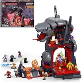 Mattel Brick Shop Masters of the Universe Clash at Snake Mountain | Building Set, 636 Pieces and 12 Figures, Skeletor and He-Man, Gift Adult Collectors and Ages 13+