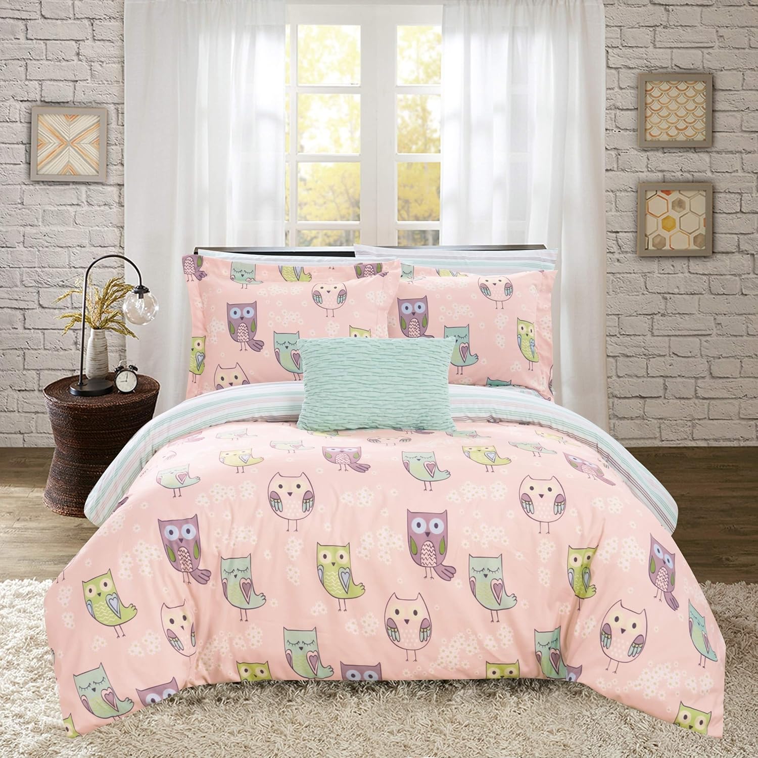 Amazon Com Misc 6 Piece Girls Owl Comforter Set Twin Hoot