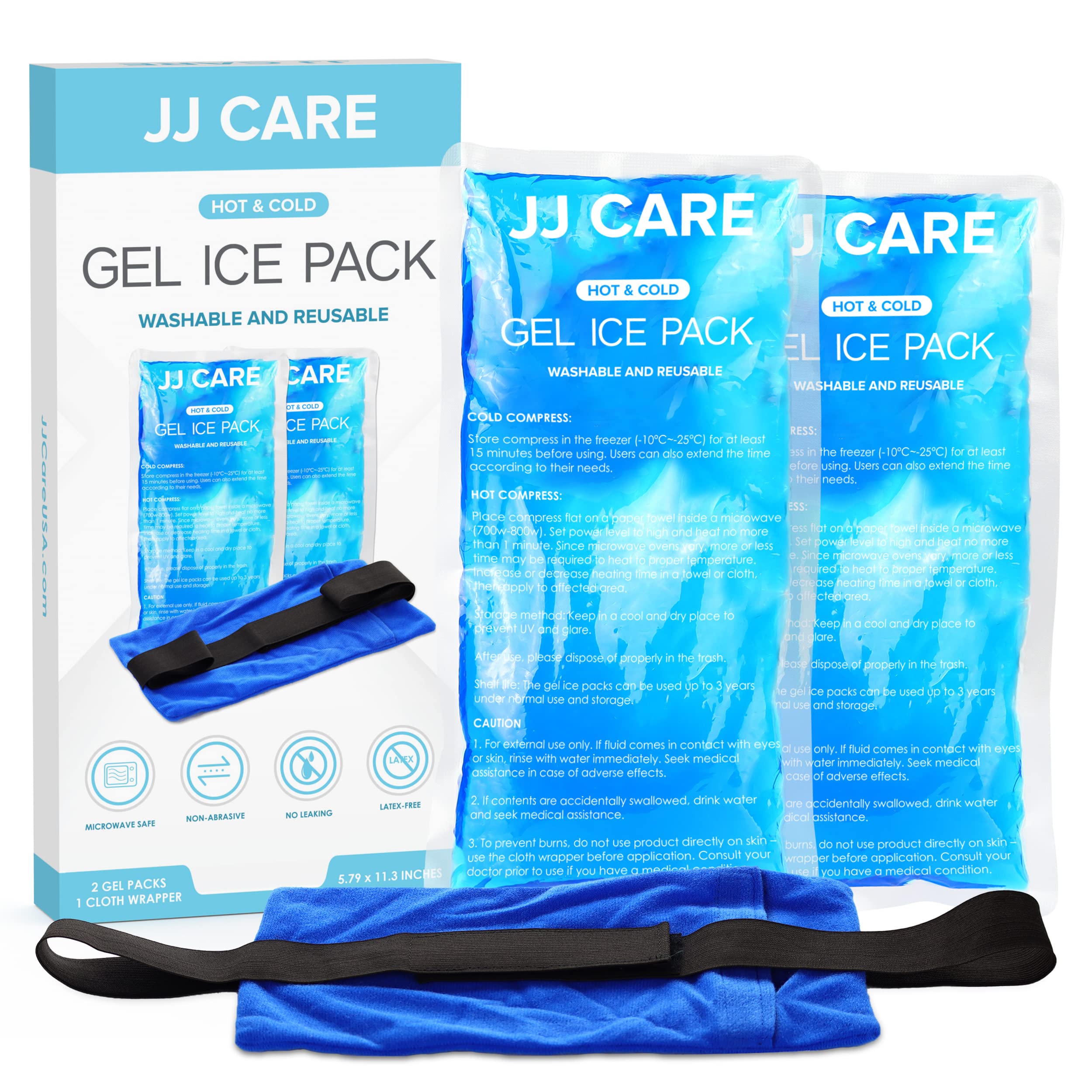Gel Ice Packs Reusable - Pack of 2 Soft Ice Pack for