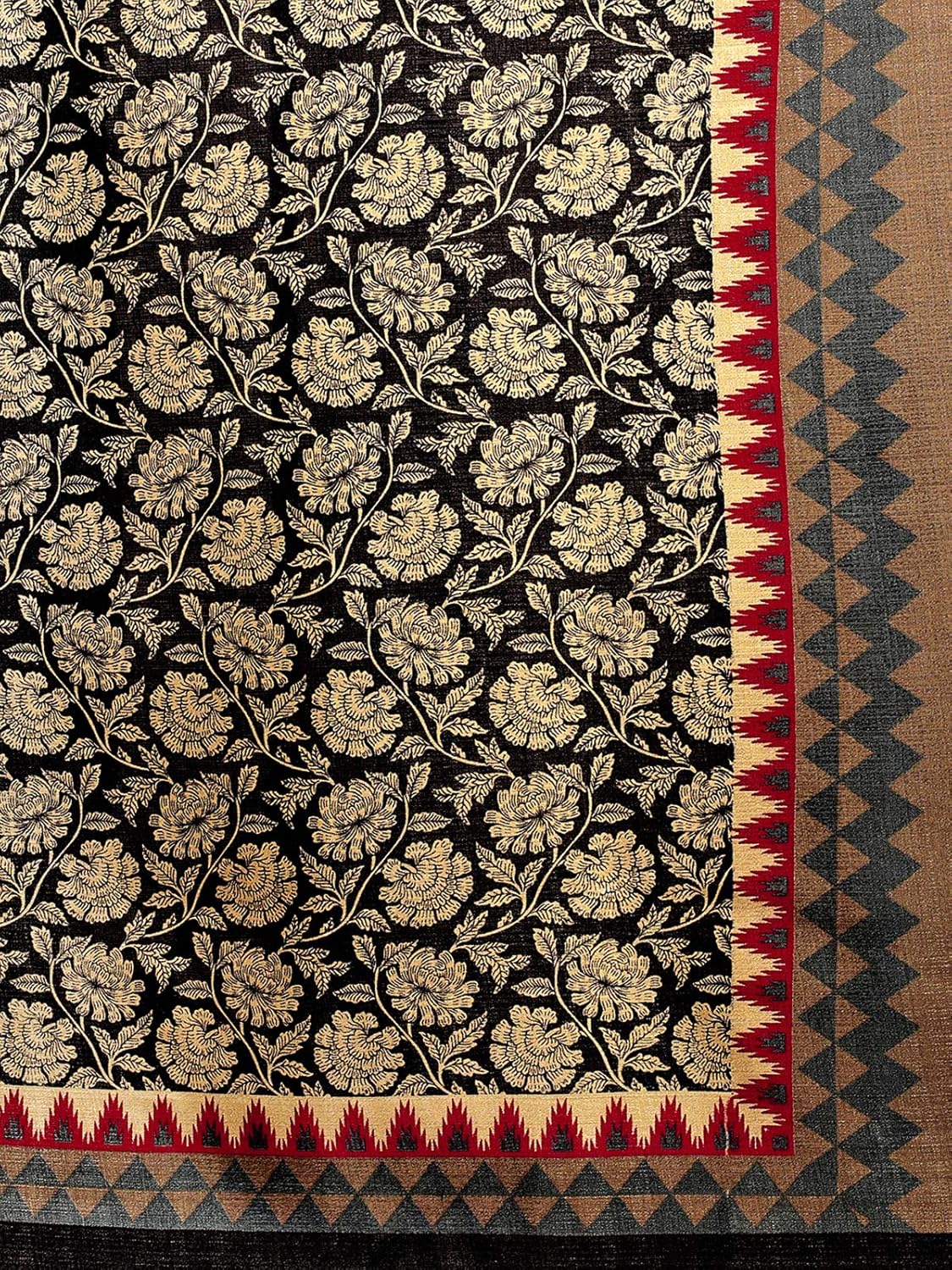 kanchnar women's balck and red and multi dupatta