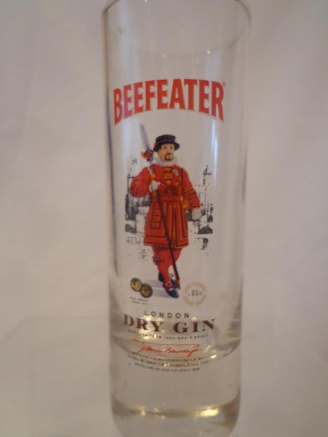 BEEFEATER DRY GIN shot glass, DRY GIN Tall Shot Glass