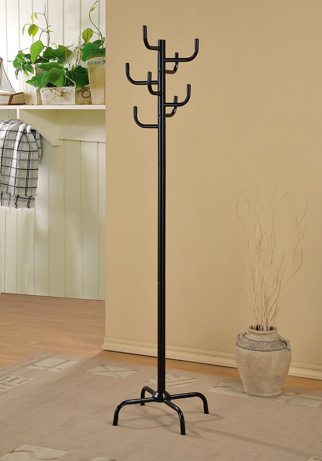 Best Black 8-Hook Coat Rack