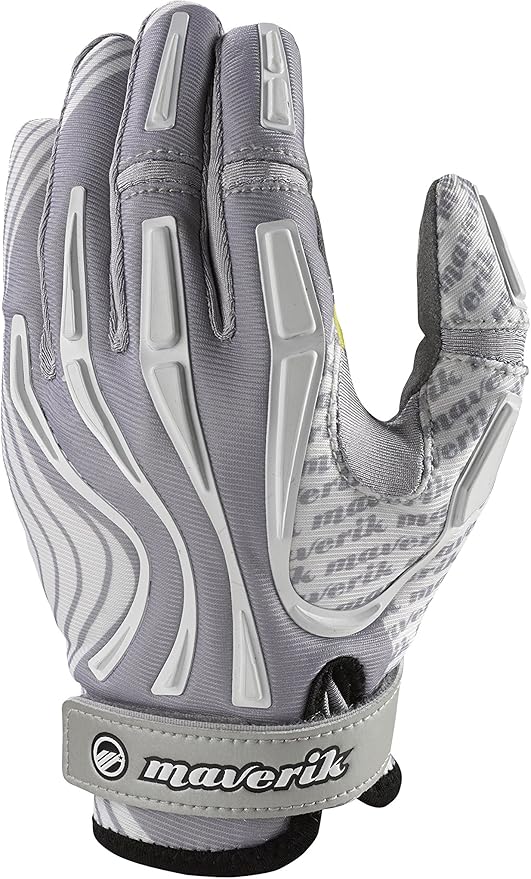 Maverik Lacrosse Windy City Guantes, Plateado, Grande Extra Grande