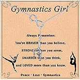 GIAYIER Fashion Design Gymnastics Necklace, Gymnastics Jewelry Sport Gymnastics Gifts for Daughter Granddaughter Niece, Gymnastics Team Gifts