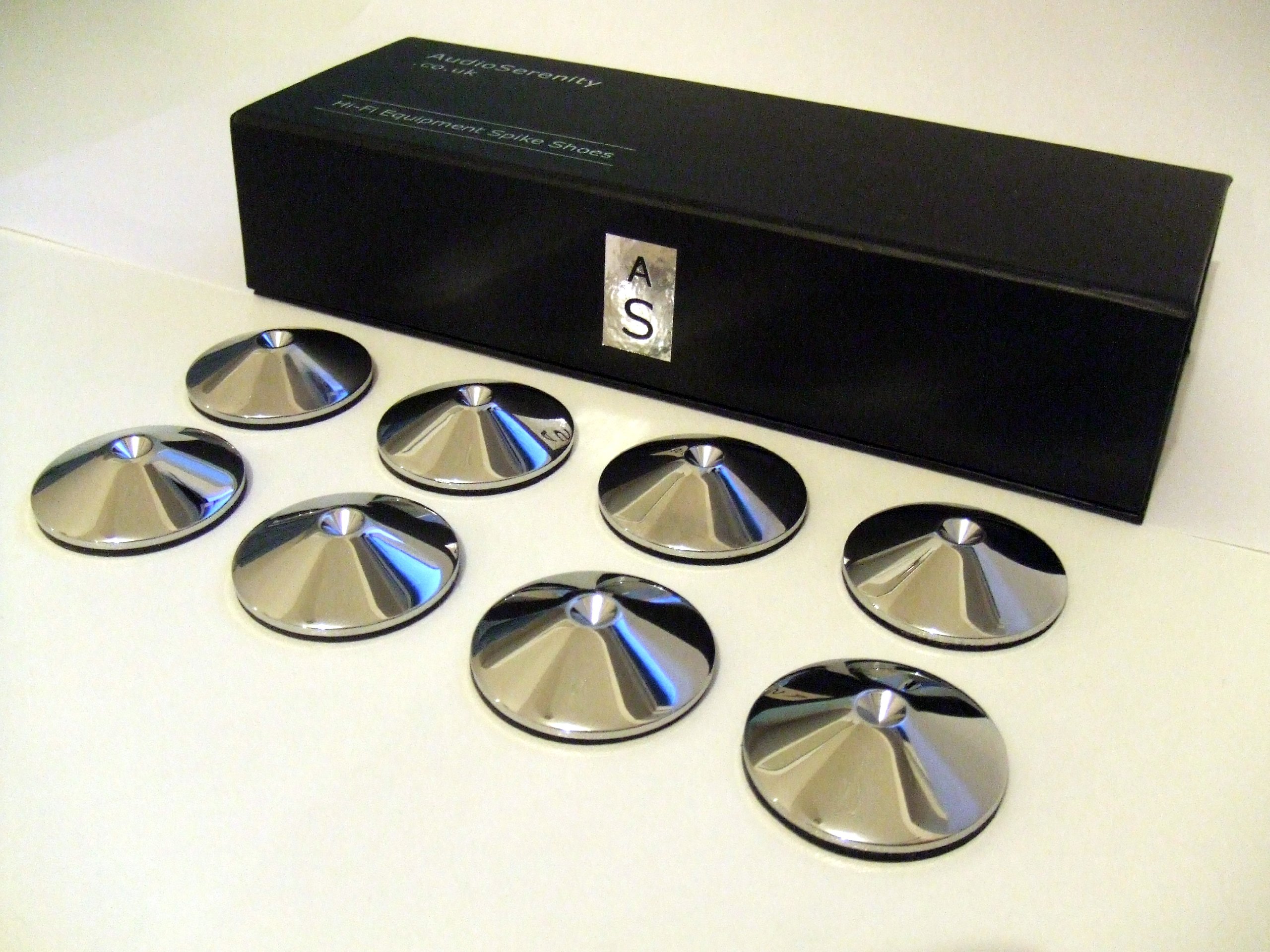 AudioSerenity Set of 8 Polished Chrome Hi-Fi Spike Shoes
