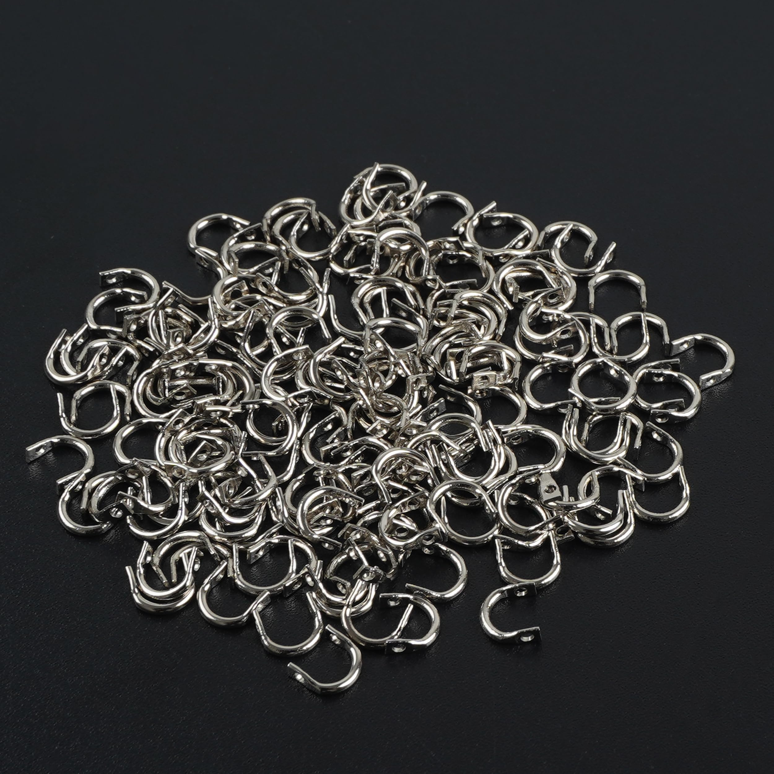 Fishing Clevis Easy Spin Spinner Clevis 200pcs U-Shaped Brass Links Spinnerbait Clevis for Lure Making Accessories (Silver-200pcs)