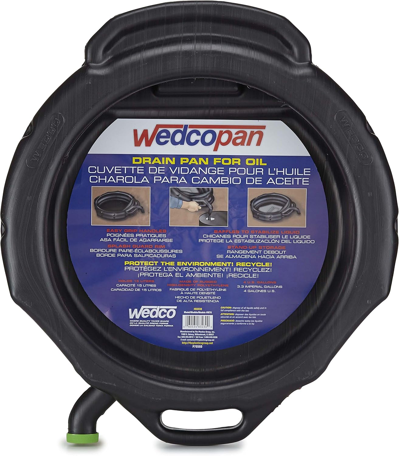Wedco 83230 Utility Drain Pan, 4 Gallon, Black Amazon.ca Patio, Lawn