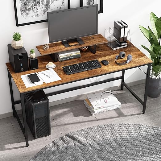 JOISCOPE Computer Desk with Monitor Stand, Study Desk for