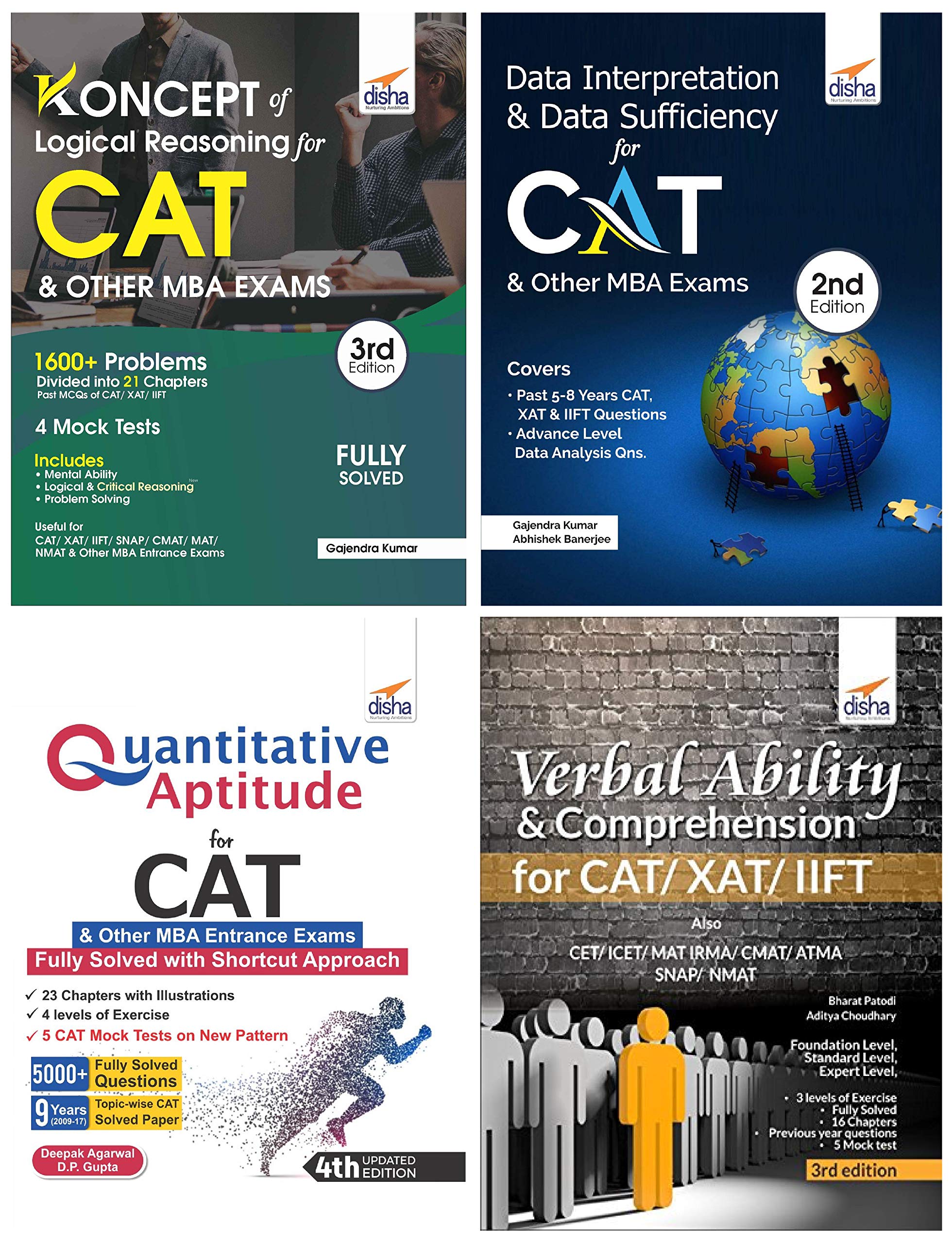 Buy Study Material For Cat Logical Reasoning Quantitative Aptitude Data Interpretation Verbal Ability Set Of 4 Books Book Online At Low Prices In India Study Material For