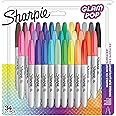 Sharpie Glam Pop Permanent Markers | Fine Point for Bold Details | Assorted Vibrant Colours | 34 Marker Pens