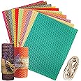 10 Colors Sheets 10" X 8" Premium Beeswax Candle Making Kit - Handmade Pure 100% Beeswax Honeycomb - Made in Ukraine - 7 feet