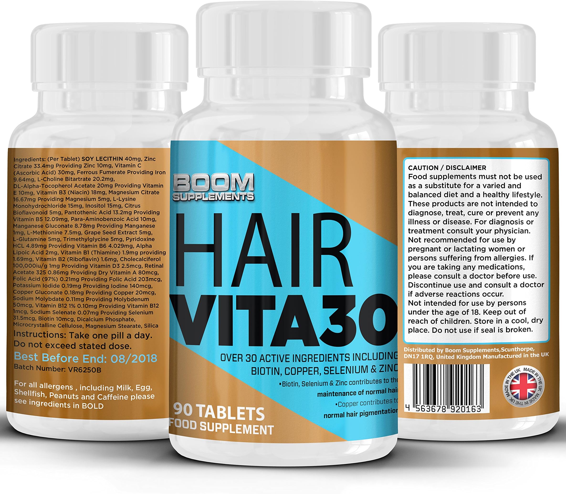 Hair Growth Supplements | #1 Hair Growth Vitamins | Biotin Hair Products | 90 Natural Hair Thickener Tablets | FULL 3 Month Supply | Helps Grow Hair | Achieve Thicker, Fuller Hair FAST | Safe And Effective | Best Selling Hair Growth Pills | Manufactured In The UK! | Results Guaranteed | 30 Day Money Back Guarantee