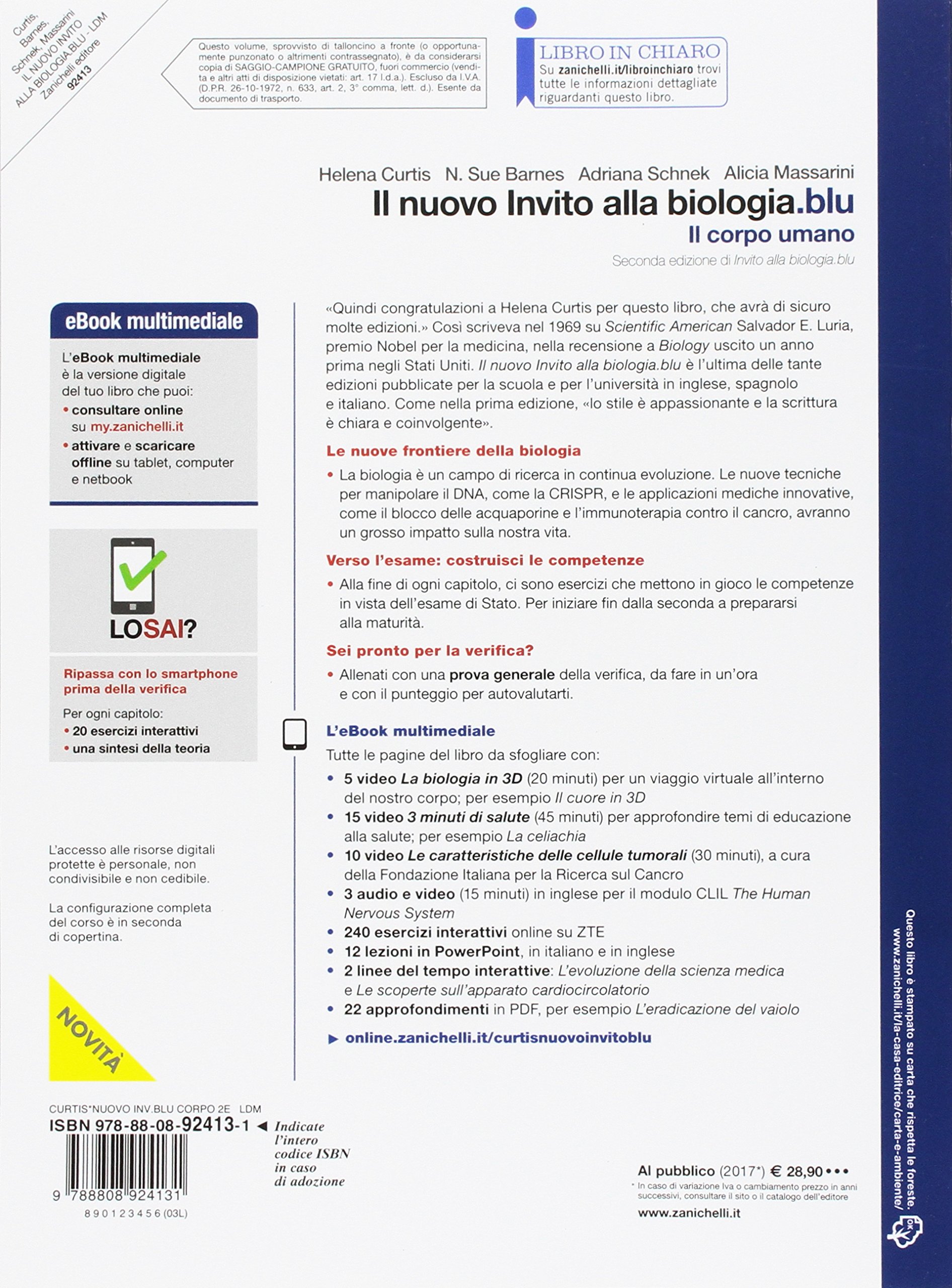 Il Nuovo Invito Alla Biologiablu Il Corpo Umano Per Le