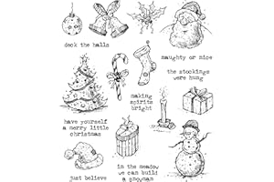 Stampers Anonymous Tattered Christmas Tim Holtz Tampons étirables 17,8 x 21,6 cm