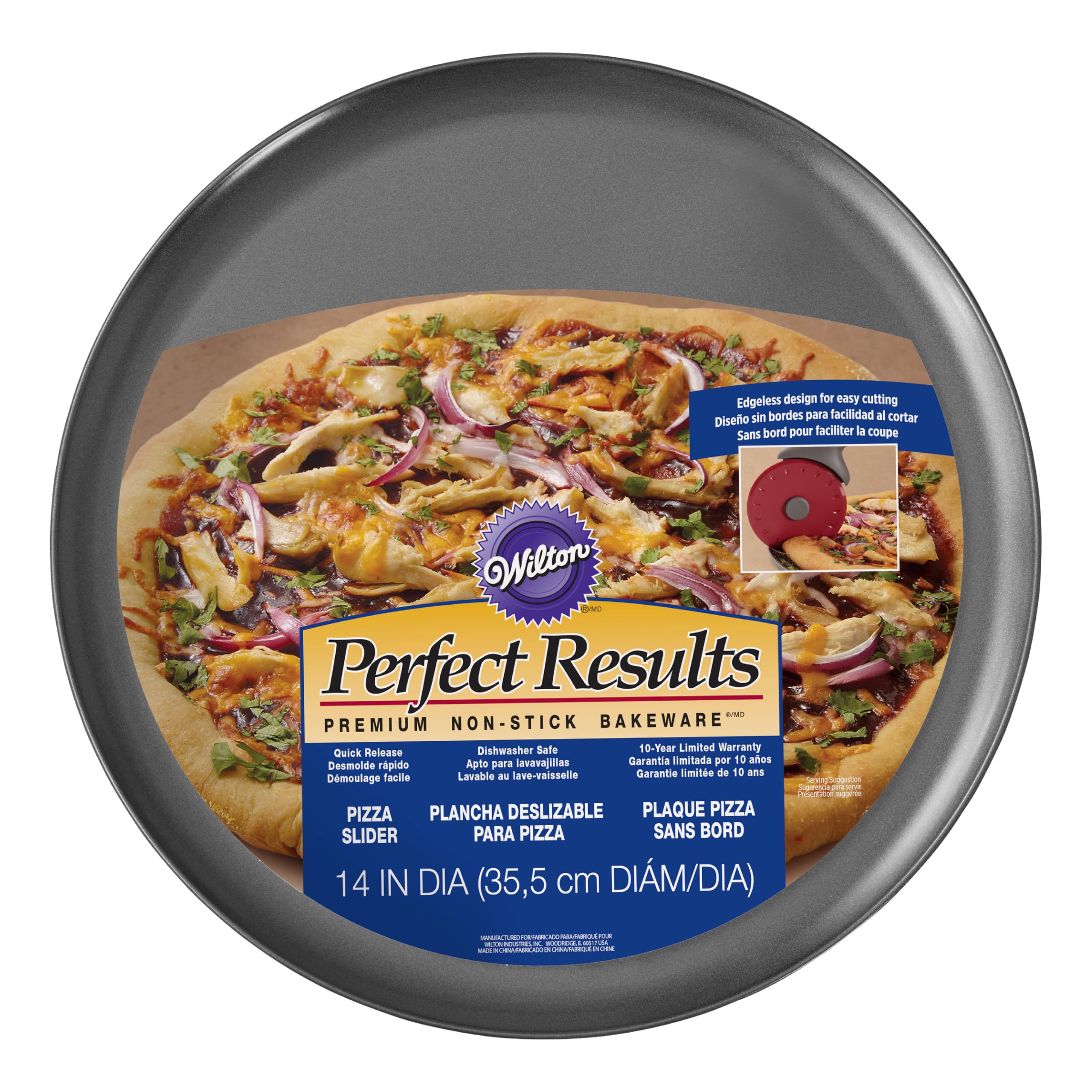 Wilton Perfect Results Premium Non-Stick Pizza Pan, 14 Inch