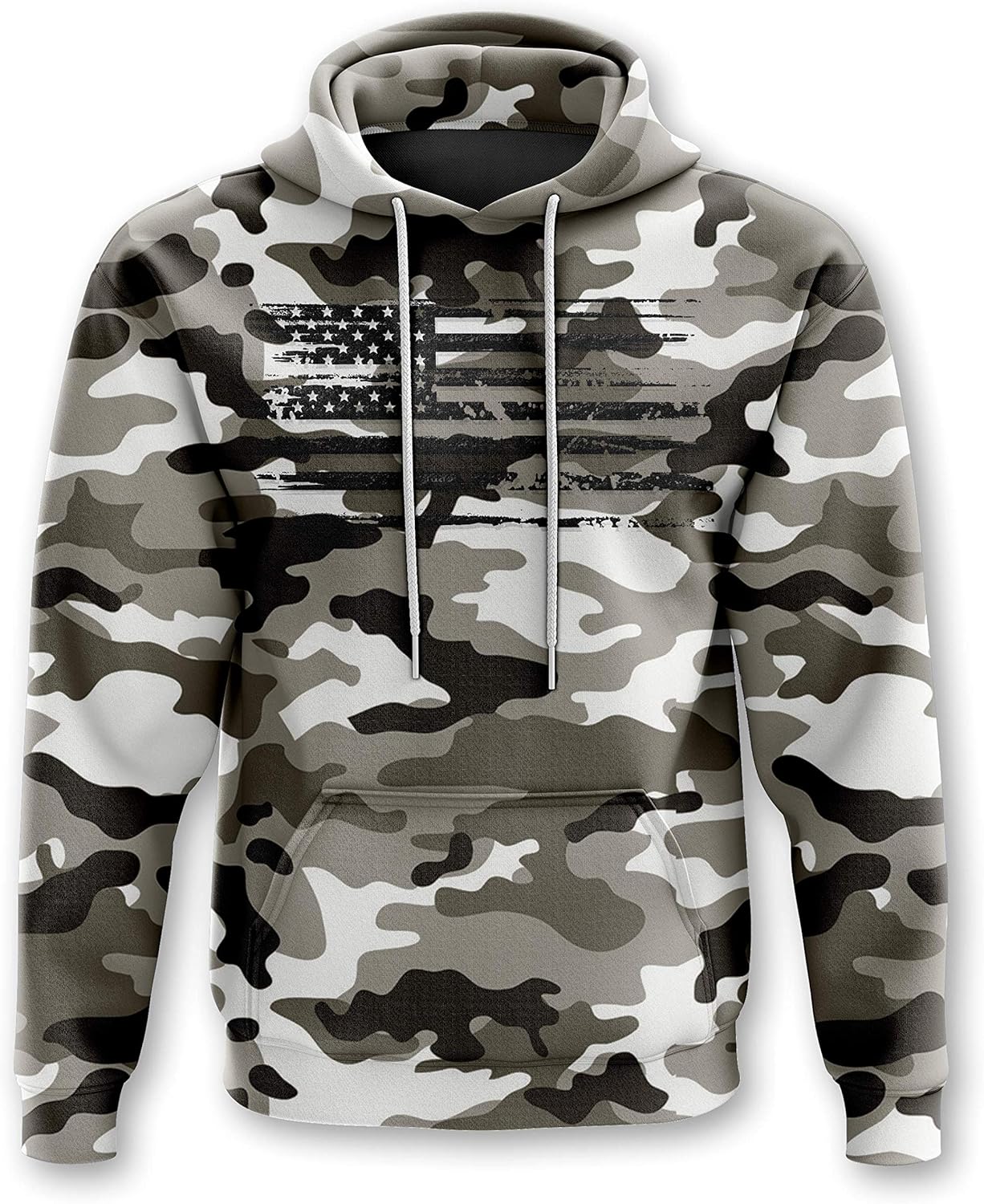 woodland camo flag hoodie