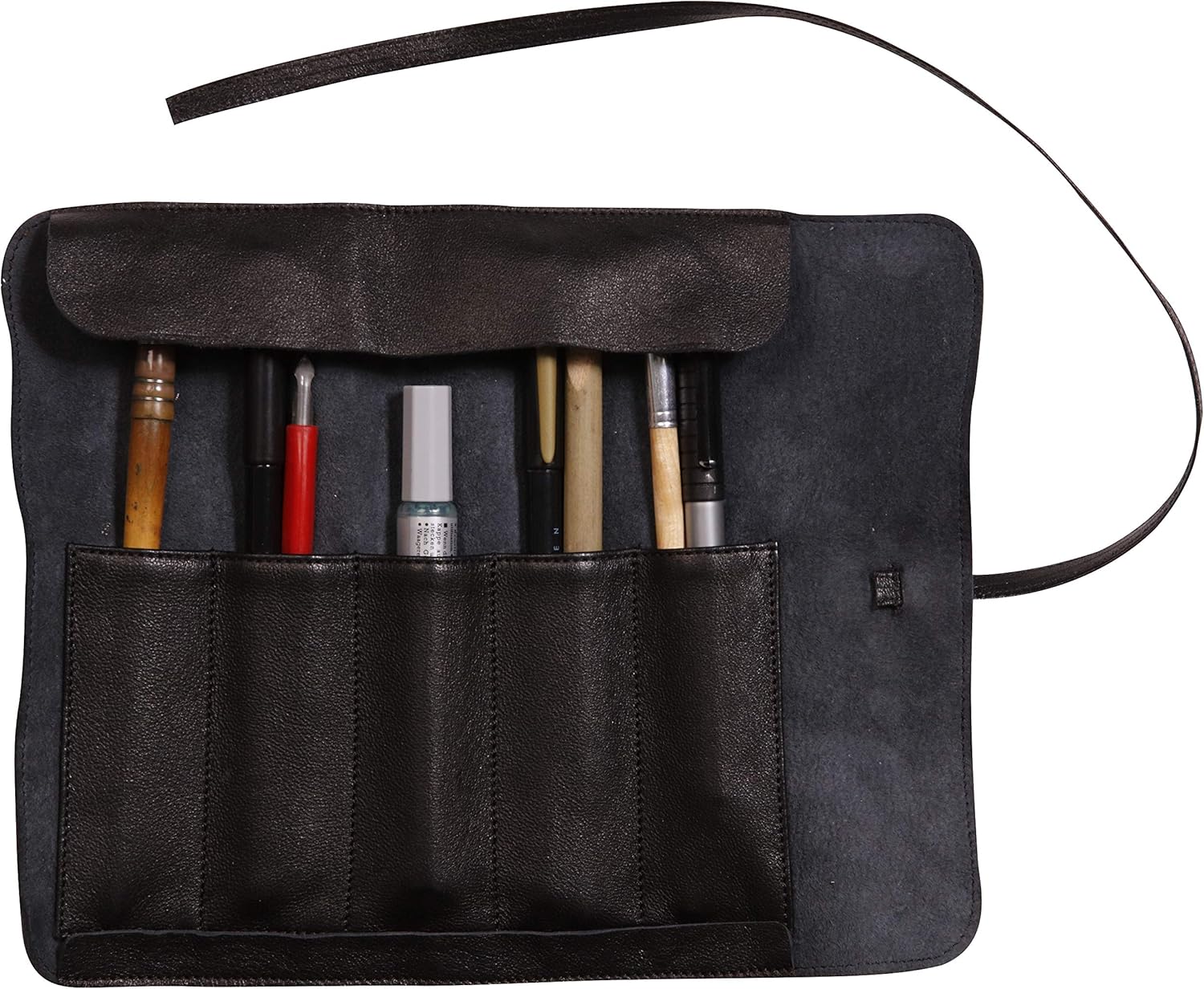 Clairefontaine, Ref 930026C, Flying Spirit Leather Pencil Case Roll, 26.7 x 20.5cm in Size, Made from Genuine Leather - Image 3